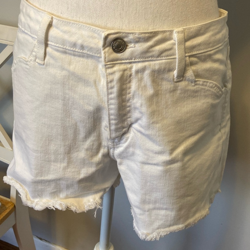 White jean shorts